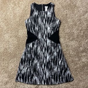 Cache Black & White Print Panel Tank Dress Sz 6